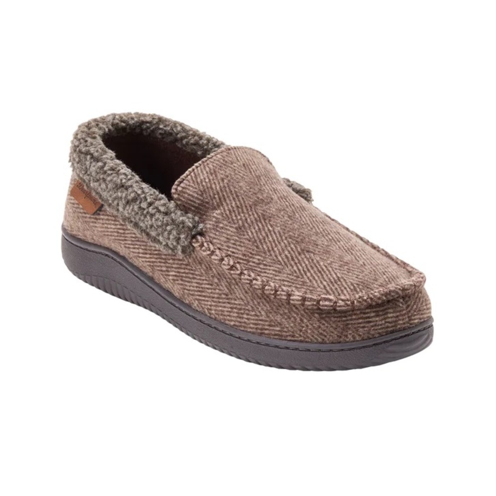 Dearfoams Men's Slipper, Brown, L(11-12)